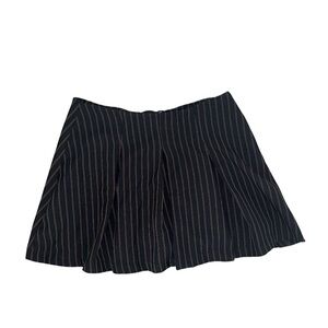 Reclaimed Vintage Black Brown Pinstripe Pleated Mini Skort